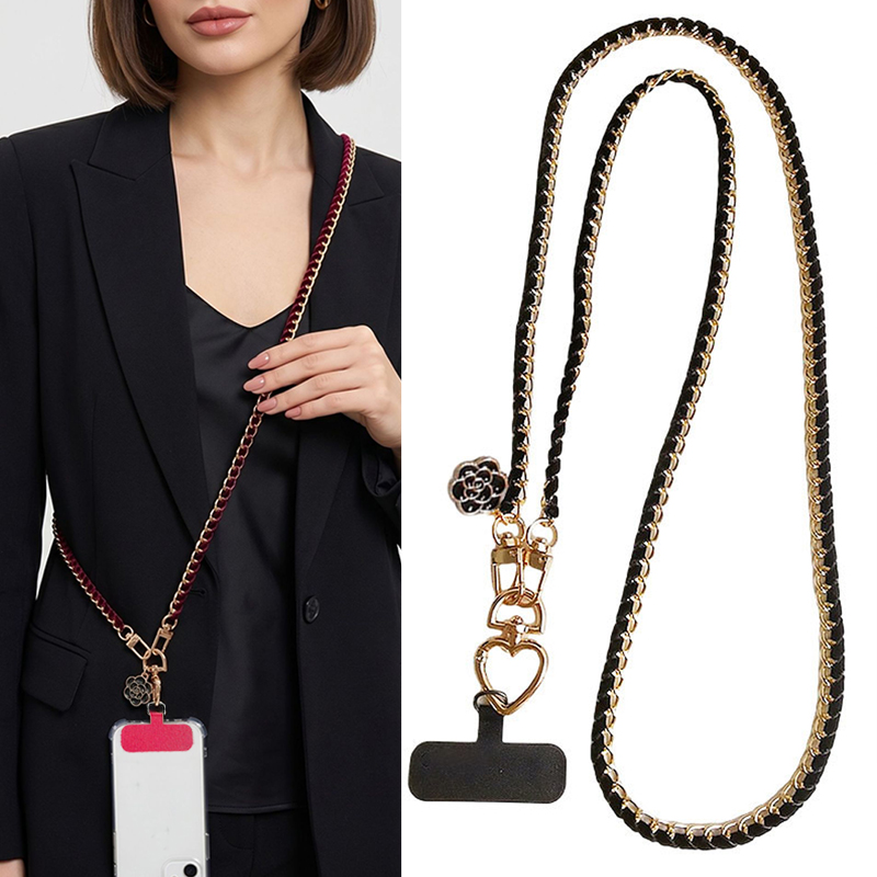 Crossbody Lanyard Neck Strap Case - Crossbody Universele Ketting Camelia Mobiele Telefoon