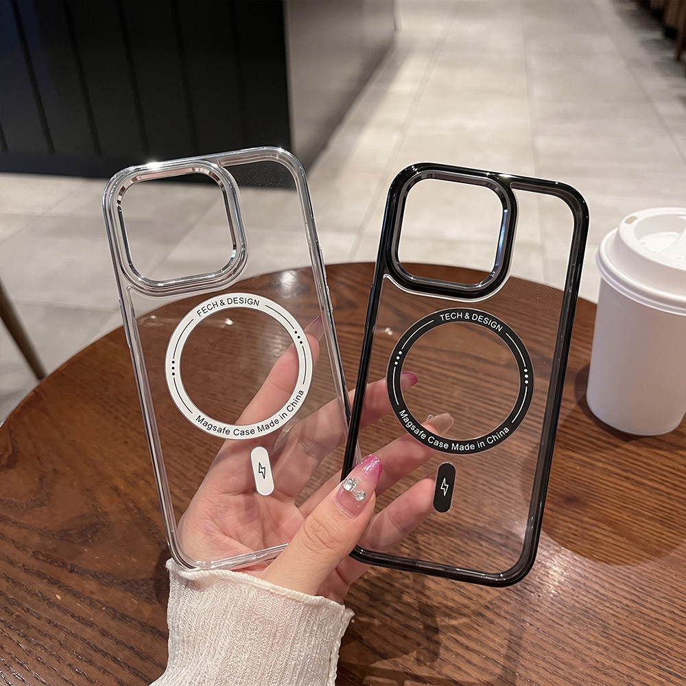 Clear Shockproof Bumper Case - Magnetische Transparante Zachte Kleurrijke Bumper Telefoonhoes