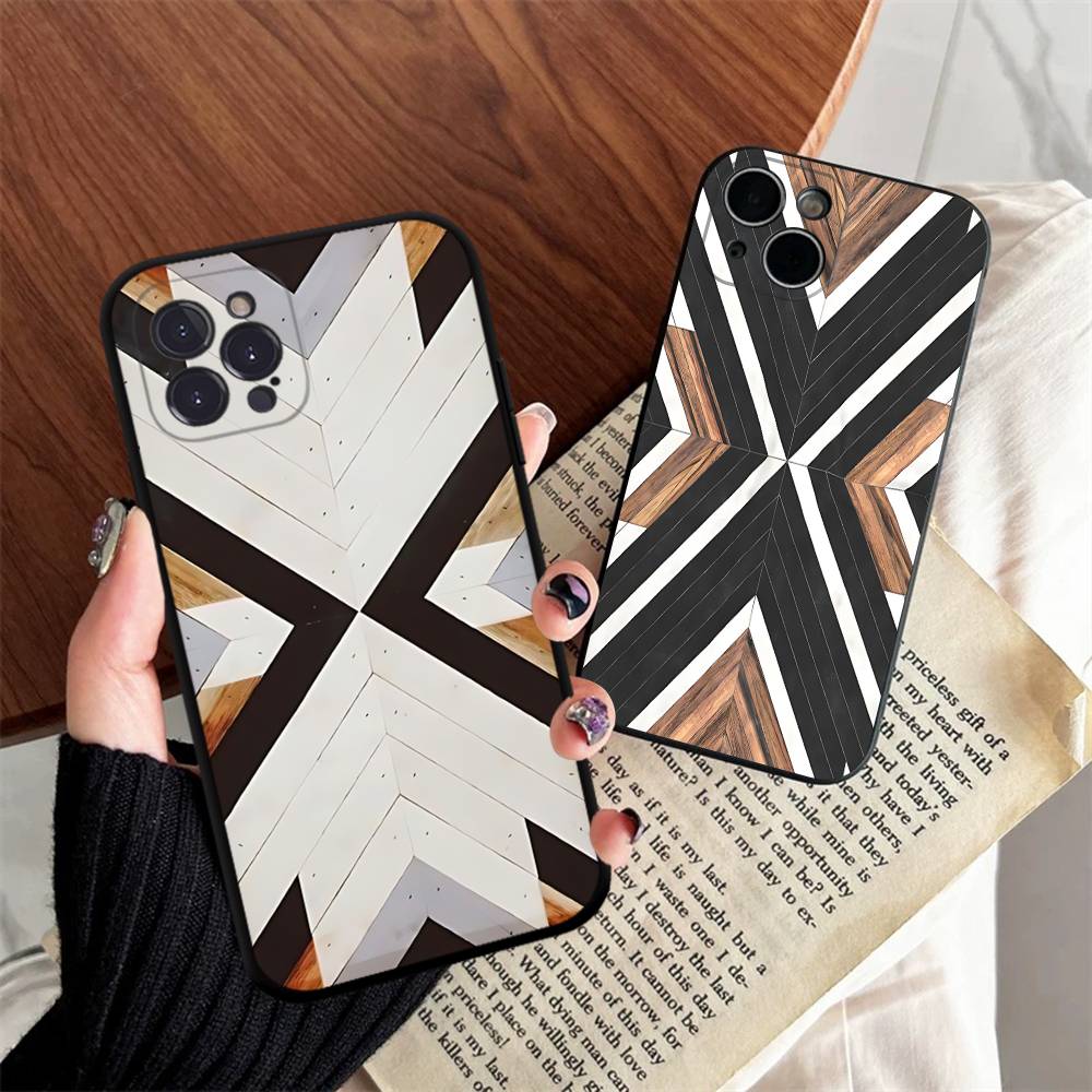 Vintage houtnerf geometrisch p - Vintage Floral Pattern Soft Case recensie en prijs