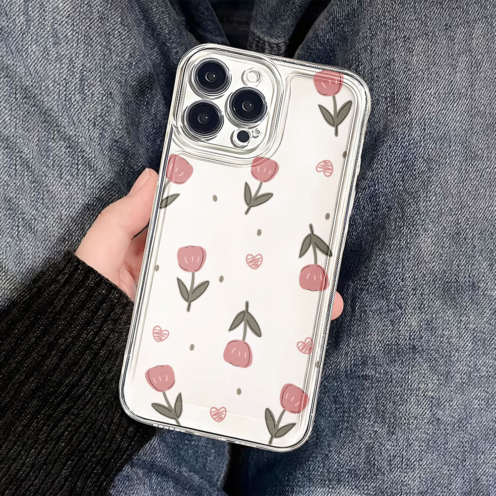 Siliconen hoesje roze zwarte t - Clear Shockproof Bumper Case recensie en prijs