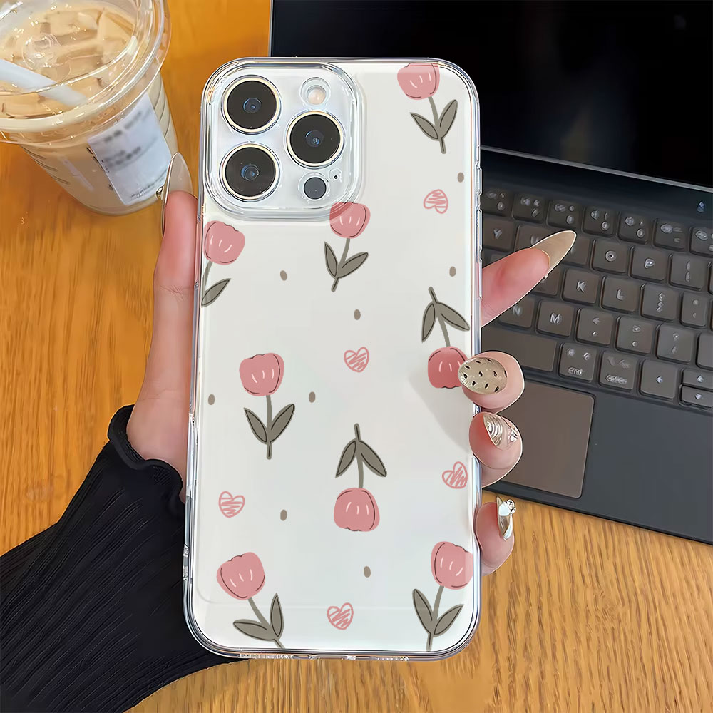 Siliconen hoesje roze zwarte t - Clear Shockproof Bumper Case recensie en prijs