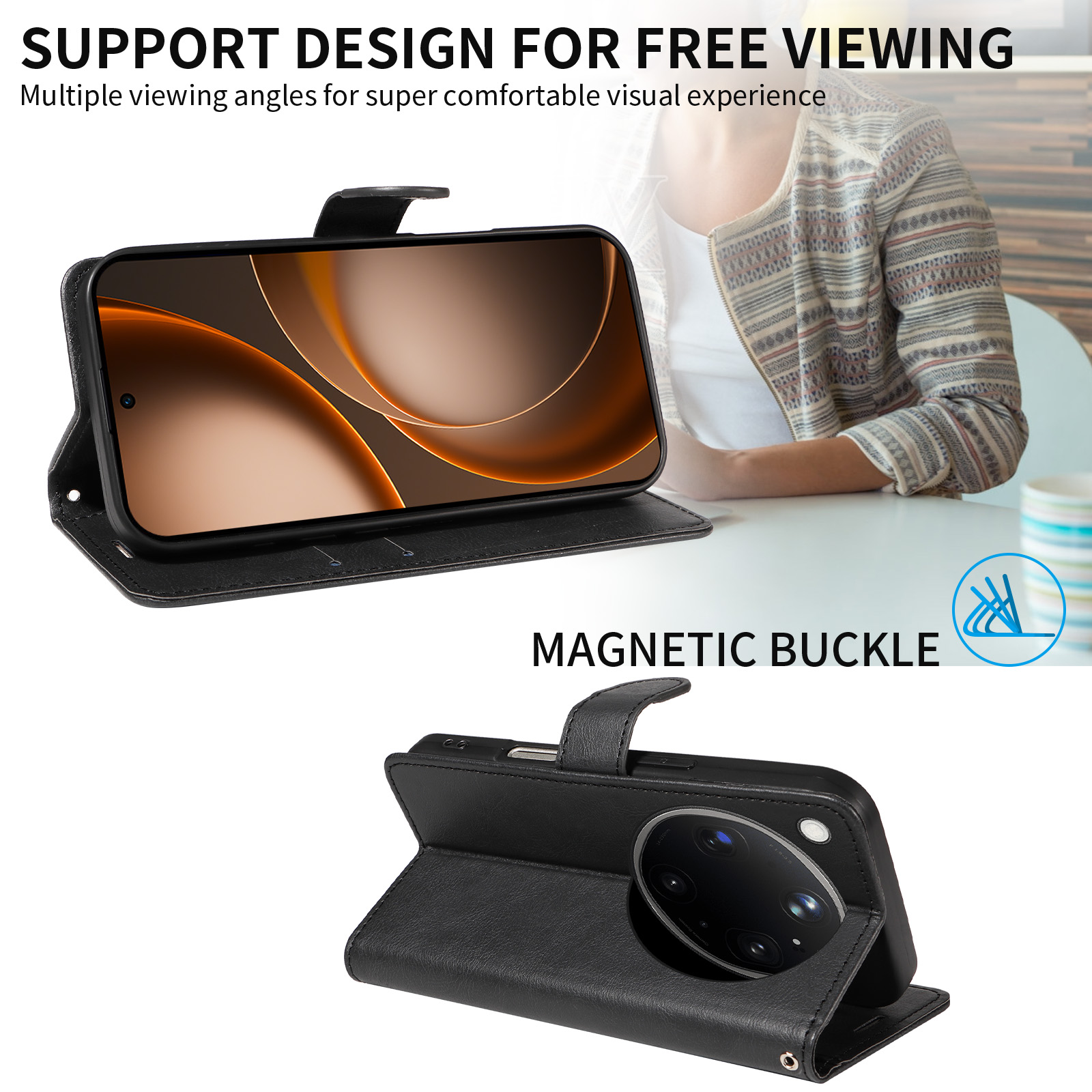 Leren flipcase voor OPPO Find  - Leather Wallet Card Holder Phone Cover recensie en prijs