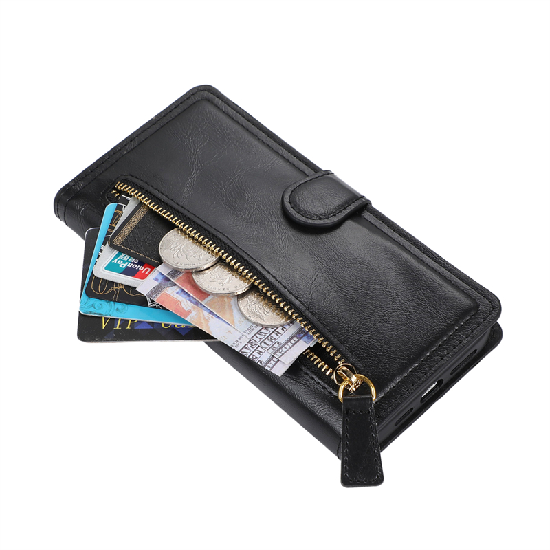 Rits Flip Lederen Portemonnee  - Leather Wallet Card Holder Phone Cover recensie en prijs